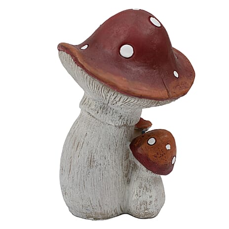 Gnome Under Mythical Mushroom Decoration - Red