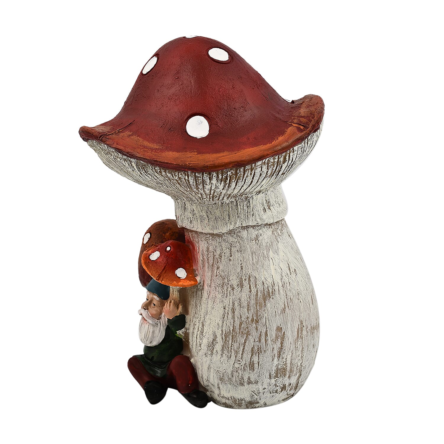 Gnome Under Mythical Toadstool Decoration - Red Gnome Under Mythical Toadstool Decoration - Red