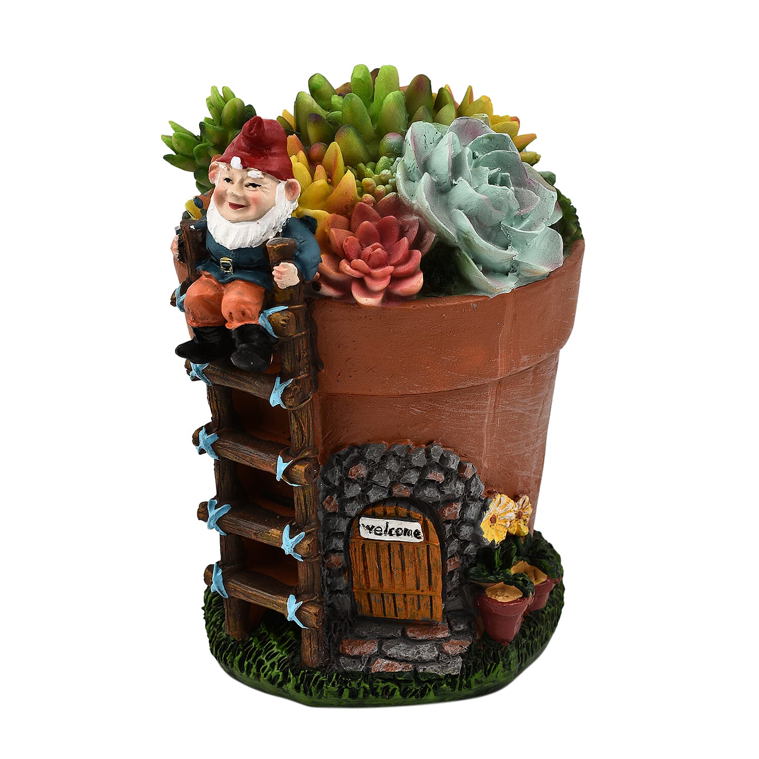 Garden Succulent Gnome House - Multi