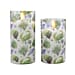 Set of 2 LED Floral Printed Glass Wax Candle - Multi