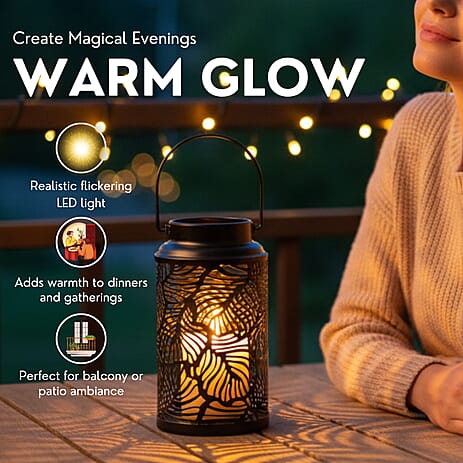 LED Lantern with a Sturdy Ring For Hanging - Black