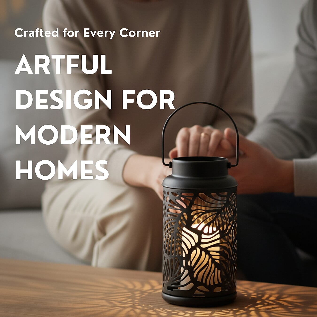 LED Lantern with a Sturdy Ring For Hanging - Black