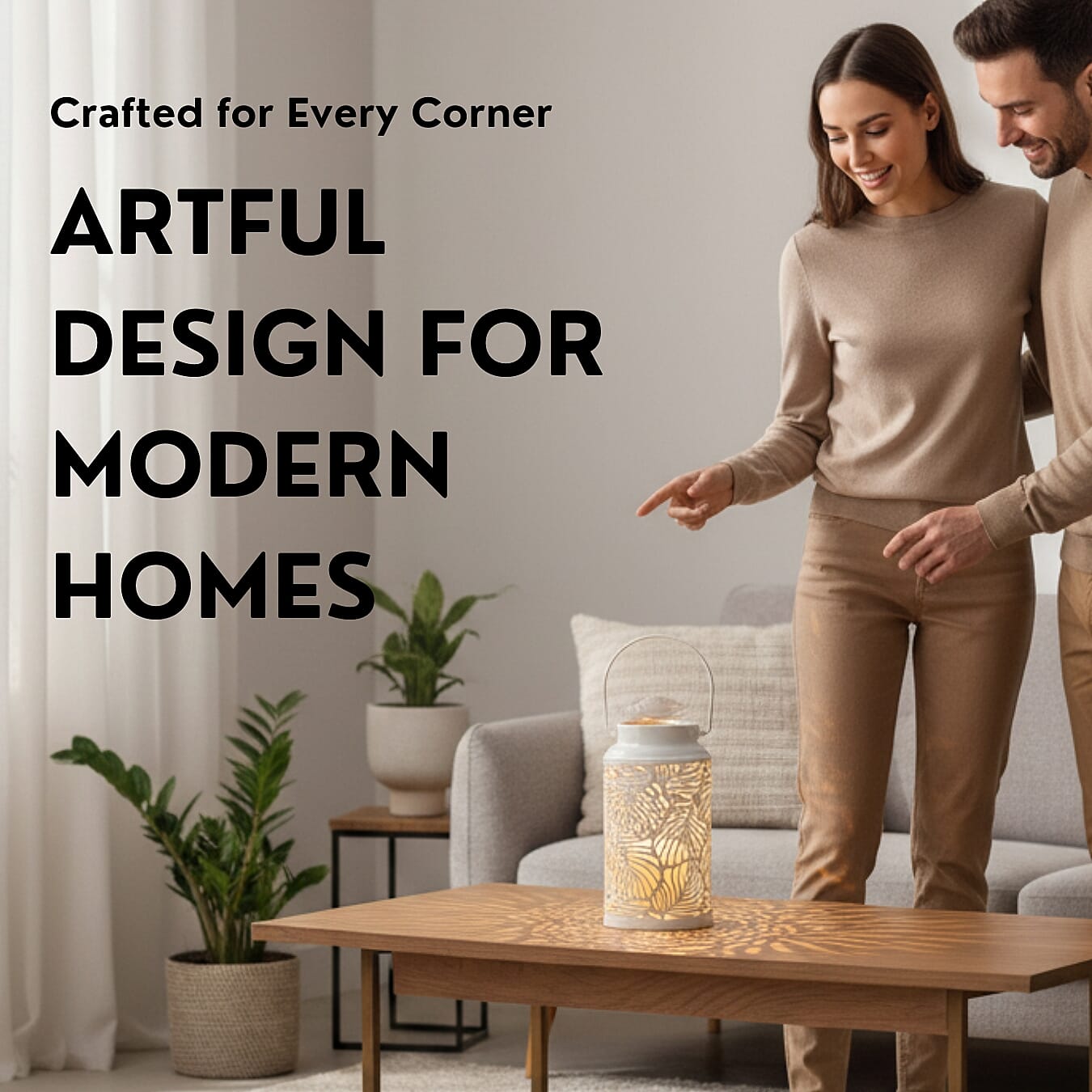 LED Lantern with a Sturdy Ring For Hanging - White