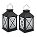 Set of 2 Solar Light Lantern with Square Design