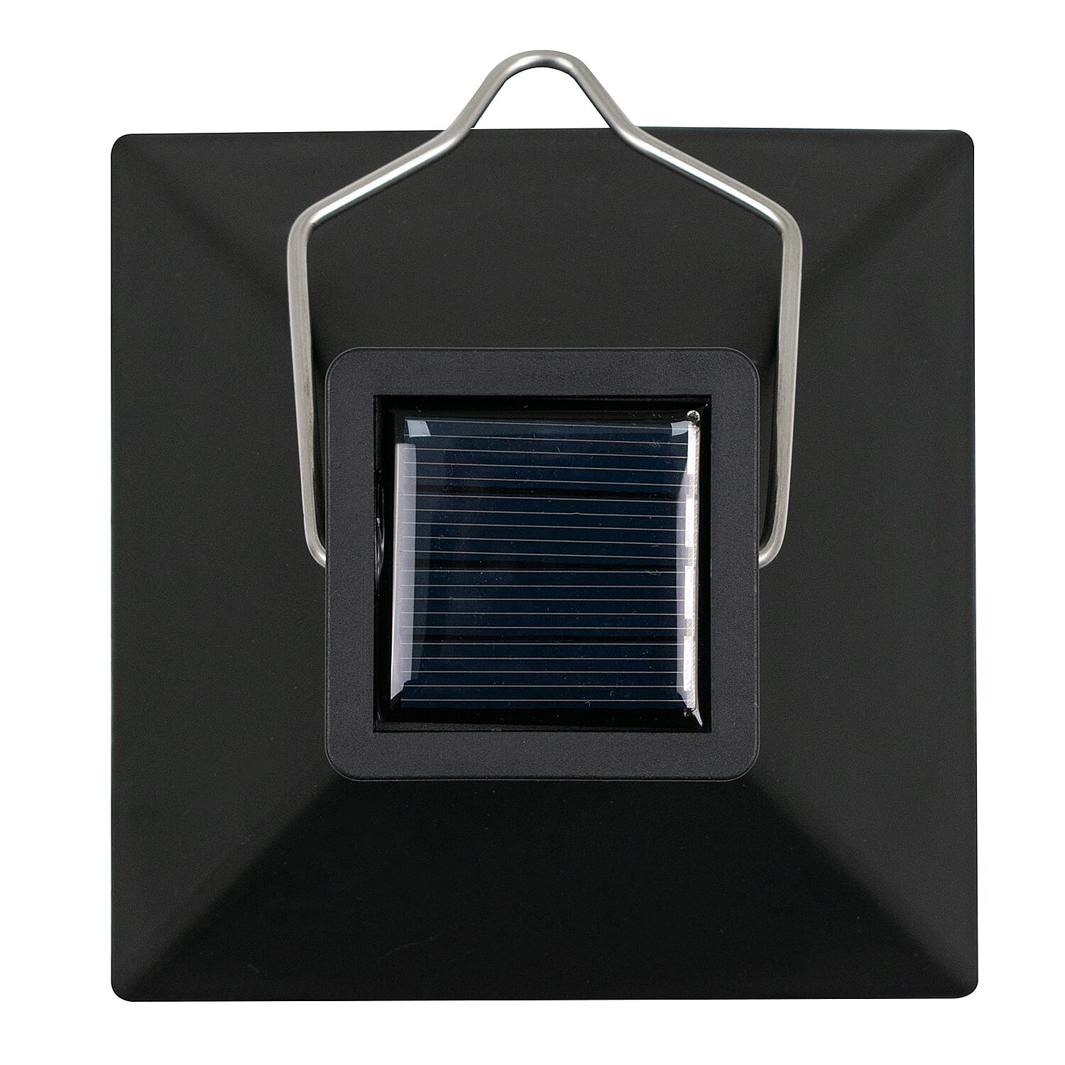 Set of 2 Solar Light Lantern with Cross Design - Black