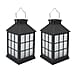 Set of 2 Solar Light Lantern with Square Design
