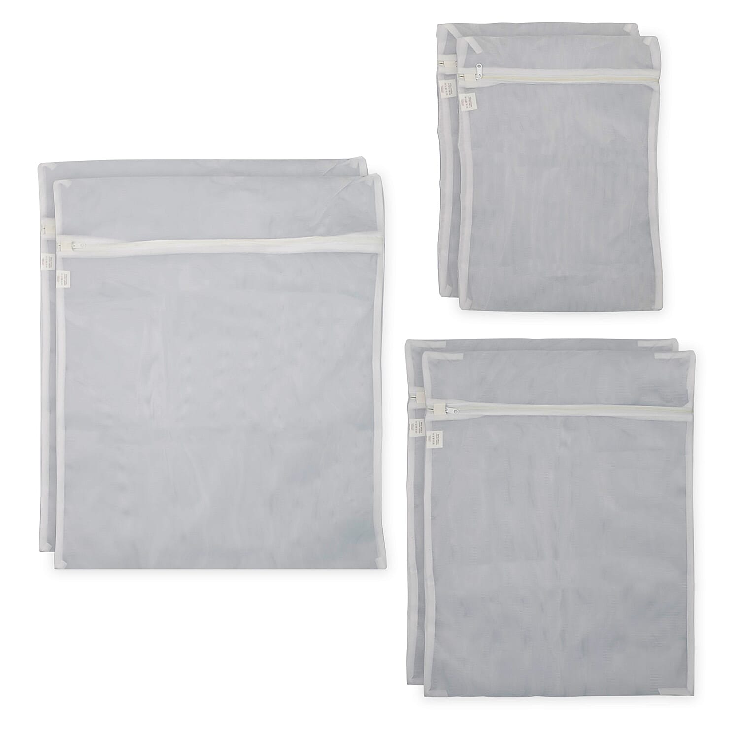 Set of 2 - (3 Mesh Laundry Bags) - White