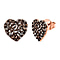 GP Amore Collection - Red Diamond Heart Earrings in 18K Yellow Gold Vermeil Plated Sterling Silver 0.54 Ct.