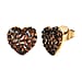 GP Amore Collection - Red Diamond Heart Earrings in 18K Yellow Gold Vermeil Plated Sterling Silver 0.54 Ct.