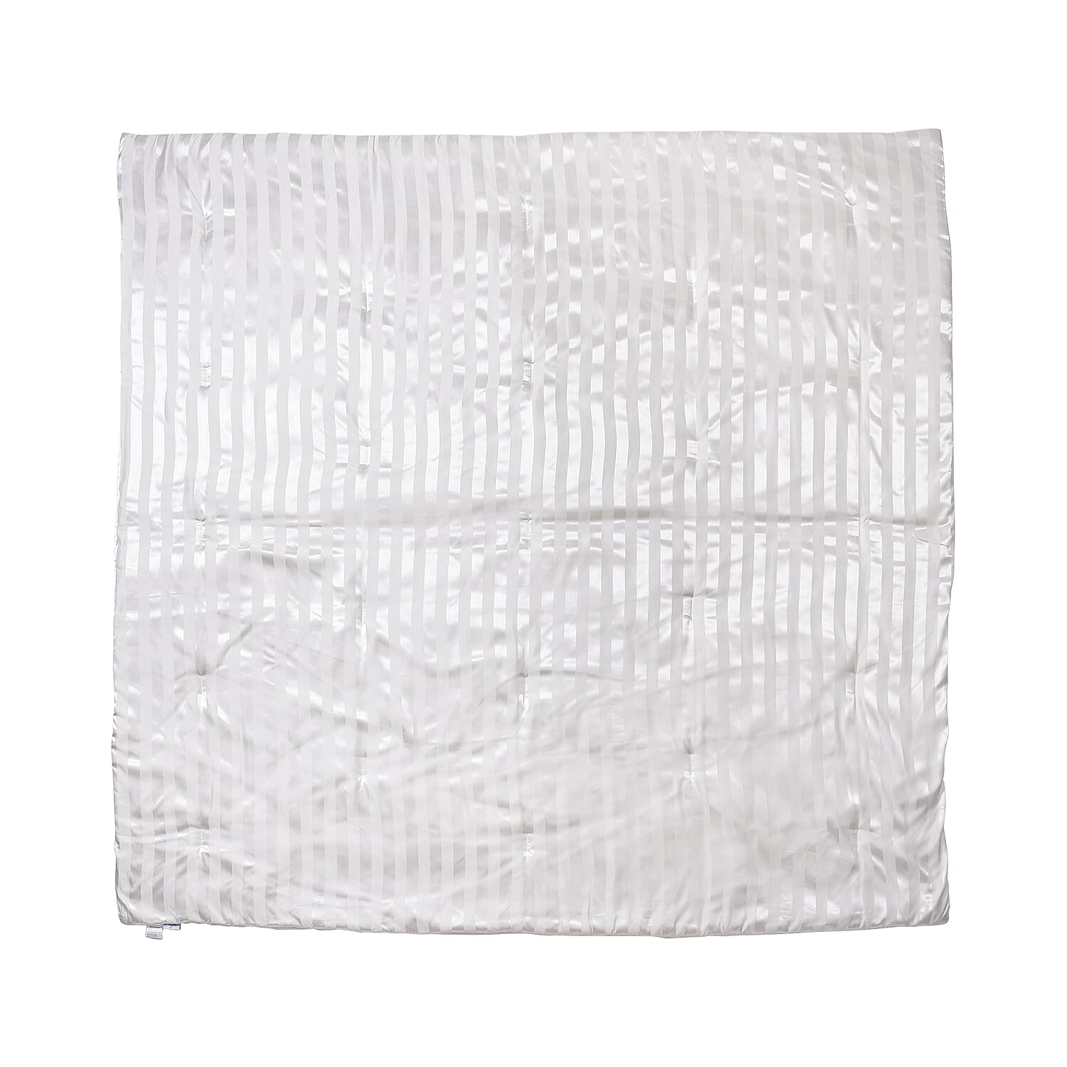 3 Piece Set - Striped Patterned Comforter with 2 Pillow Pillowcases - White