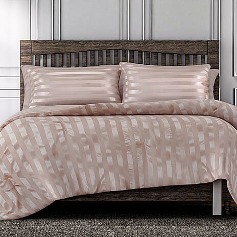 Polyester Patterned Comforter and Duvet (Size 200x1 cm) - Gold & White