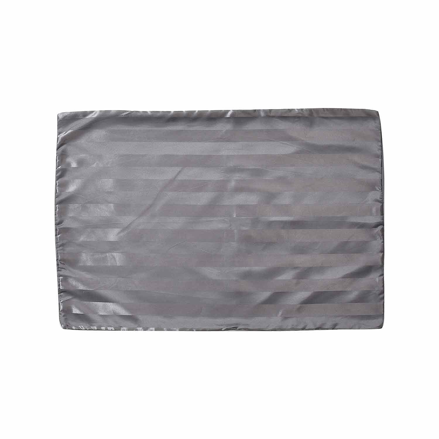 3 Piece Set - Striped Patterned Comforter with 2 Pillow Pillowcases - White