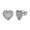 GP Amore Collection - Blue Diamond Heart Earrings in Platinum Overlay Sterling Silver 0.60 Ct.
