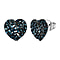 GP Amore Collection - White Diamond Heart Earrings in Platinum Overlay Sterling Silver 0.54 Ct.