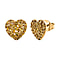 GP Amore Collection - Red Diamond Heart Earrings in 18K Yellow Gold Vermeil Plated Sterling Silver 0.54 Ct.