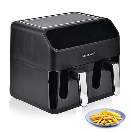 Homesmart 8L Dual Basket Digital Air Fryer (Grills-Roasts-Bakes) 2000W - Black