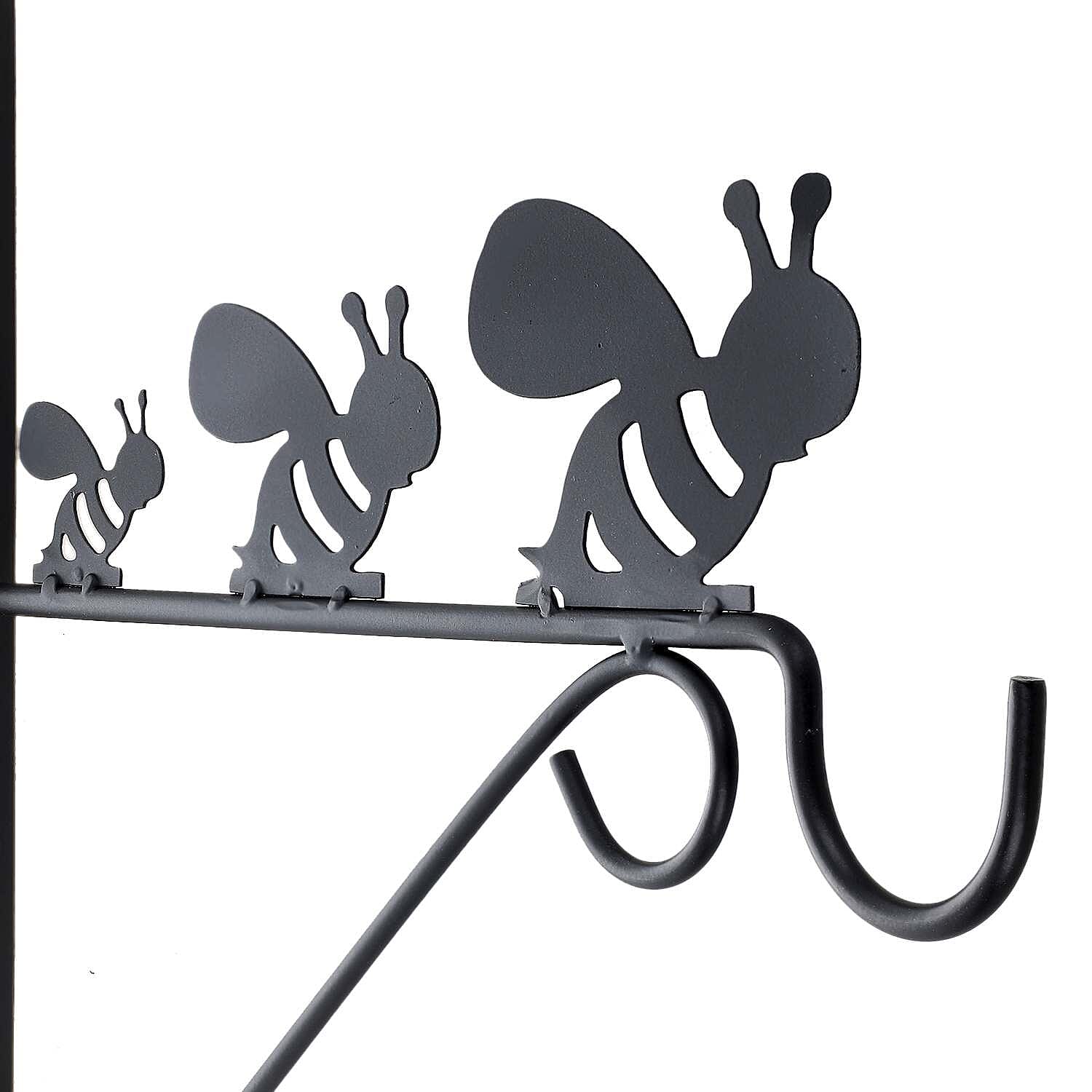 Set of 2 Honeybee Garden Hanging Basket Bracket - Black