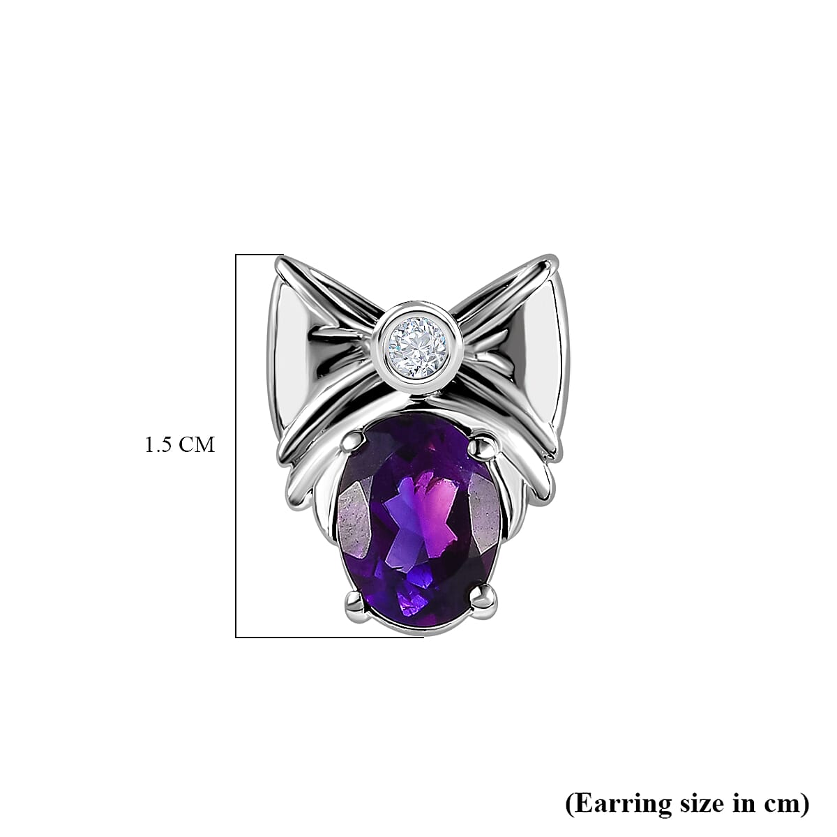 Moroccan Amethyst & Natural Zircon Earrings in Platinum Overlay Sterling Silver 2.44 Ct.