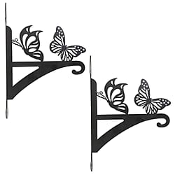  Set of 2 Duck Garden Hanging Basket Bracket - Black
