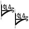 Set of 2 Hanging Basket Wall Butterfly Bracket Hook For Garden - Black