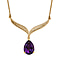 African Amethyst Necklace (Size - 20) in Platinum Overlay Sterling Silver