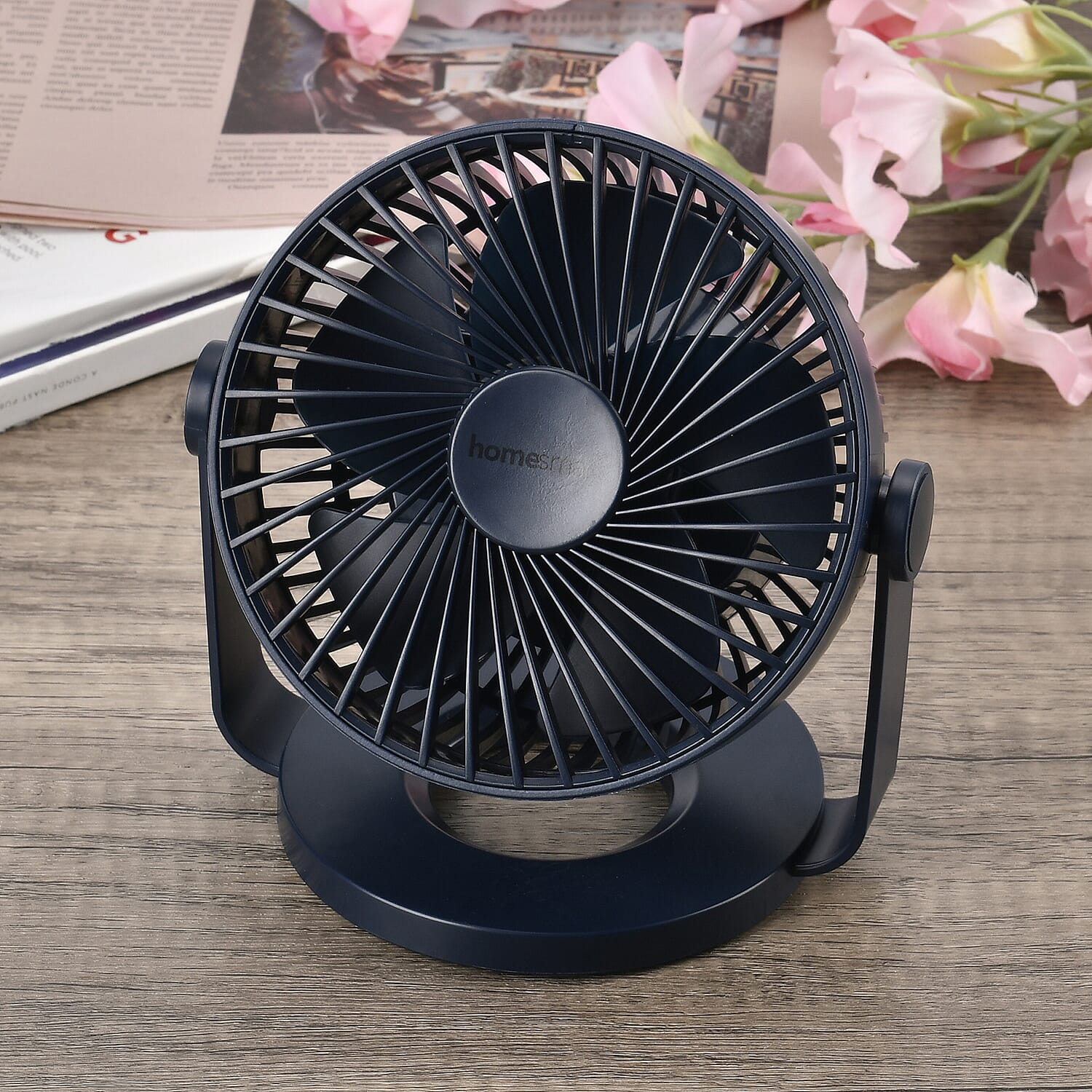 Homesmart Portable USB Table Fan with 1200mAh Battery - Dark Blue