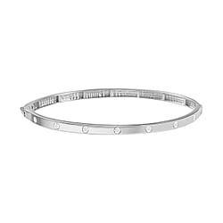 Mega Close Out Deal - EverTrue Natural White Diamond Bangle (Size 7.5) in Yellow Gold Plated
