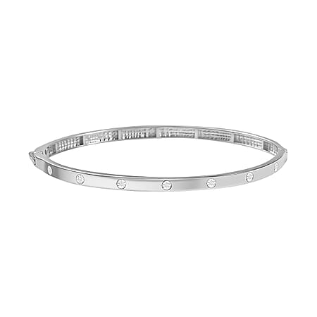 Mega Close Out Deal - White Diamond Bangle (Size - 7.5)