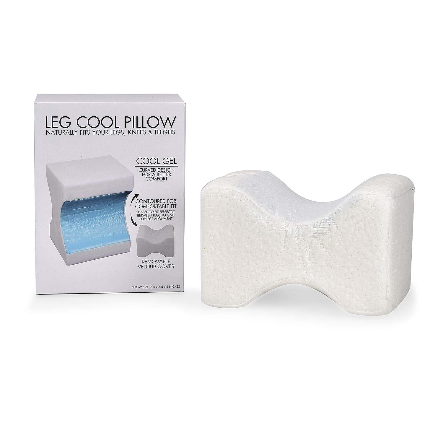 Leg Cool Memory Foam Gel Pillow - White