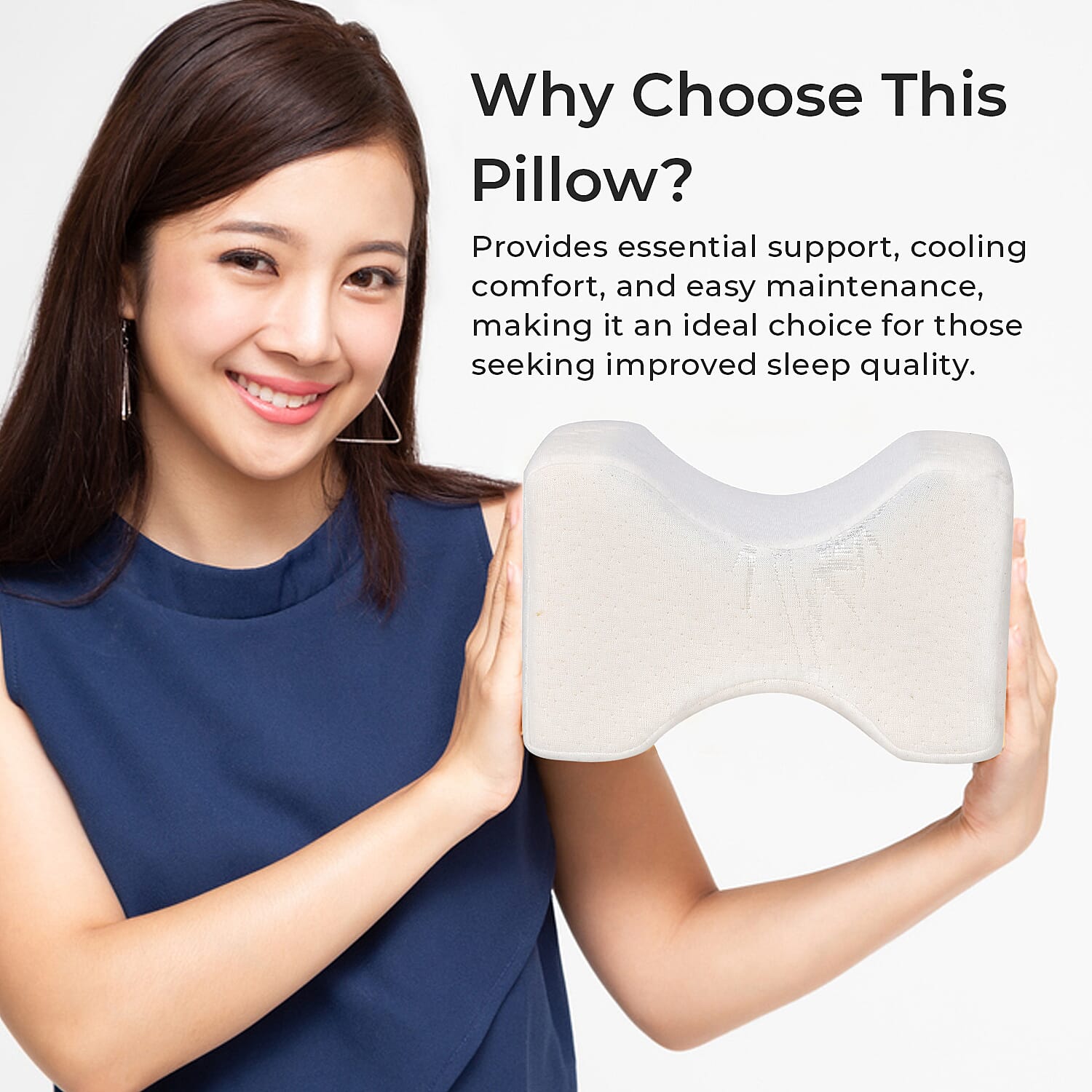 Leg Cool Memory Foam Gel Pillow - White Leg Cool Memory Foam Gel Pillow - White