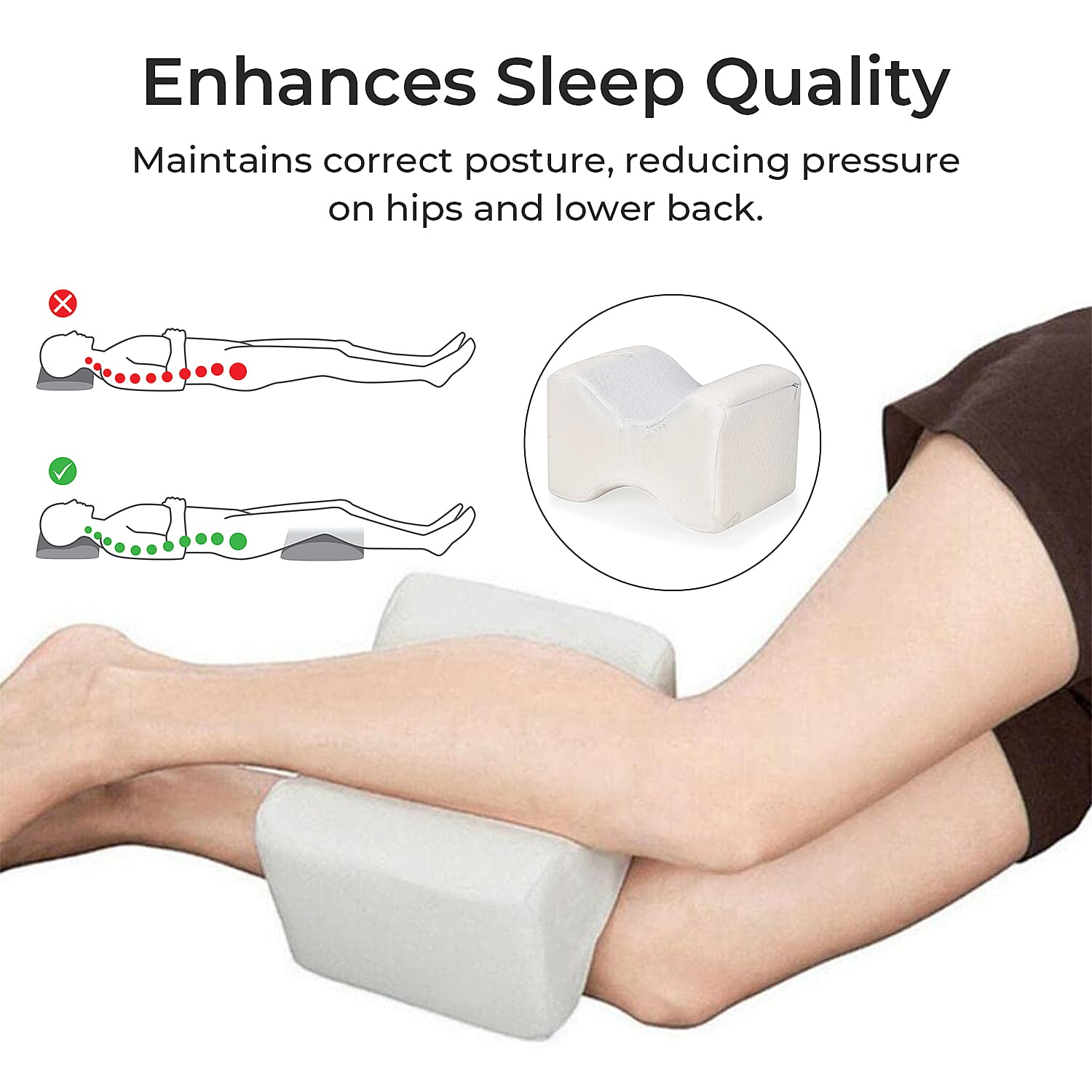 Leg Cool Memory Foam Gel Pillow - White Leg Cool Memory Foam Gel Pillow - White