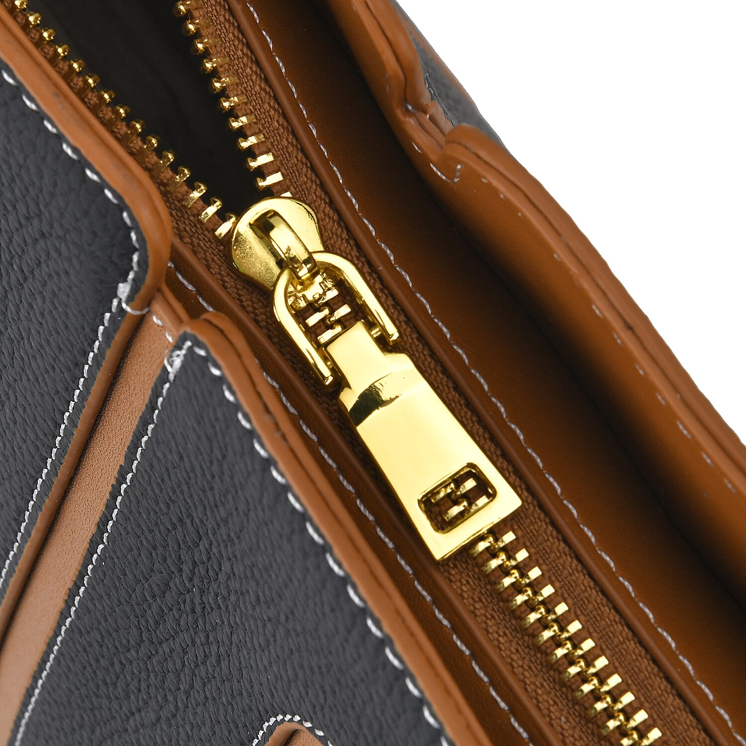 Genuine Leather Tote Bag with Handle Drop - Black & Brown