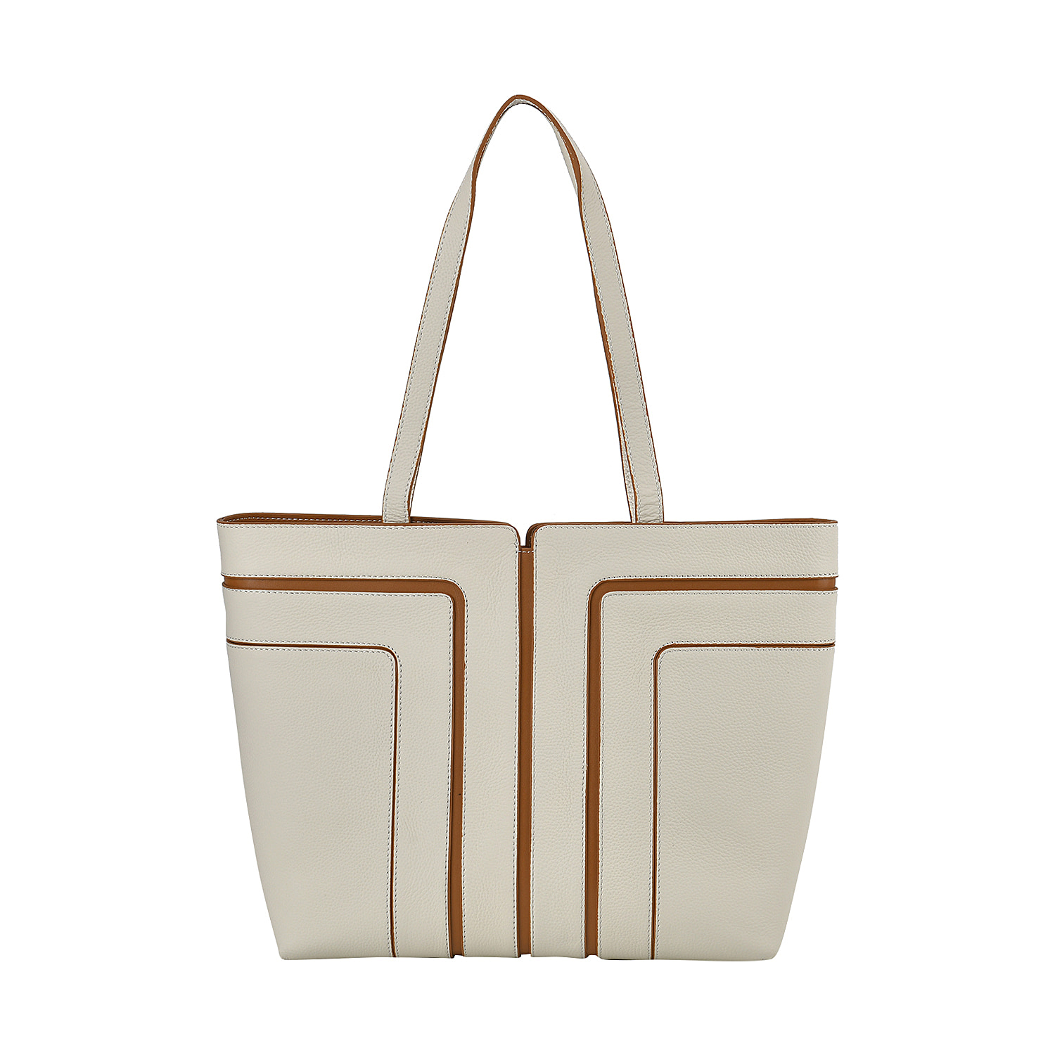 Leather-Patterned-Tote-Bag-Size-32x12x28-cm-Off-White-Black