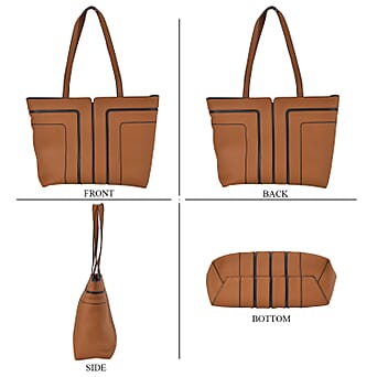 https://tjcuk.sirv.com/Products/77/0/7700288/Leather-Patterned-Tote-Bag-Size-32x12x28-cm-Brown-Black_7700288_3.jpg?w=342&h=342