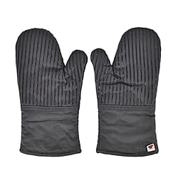 Big Red House Pair of Heat-Resistant Oven Mitts Gloves - Grey