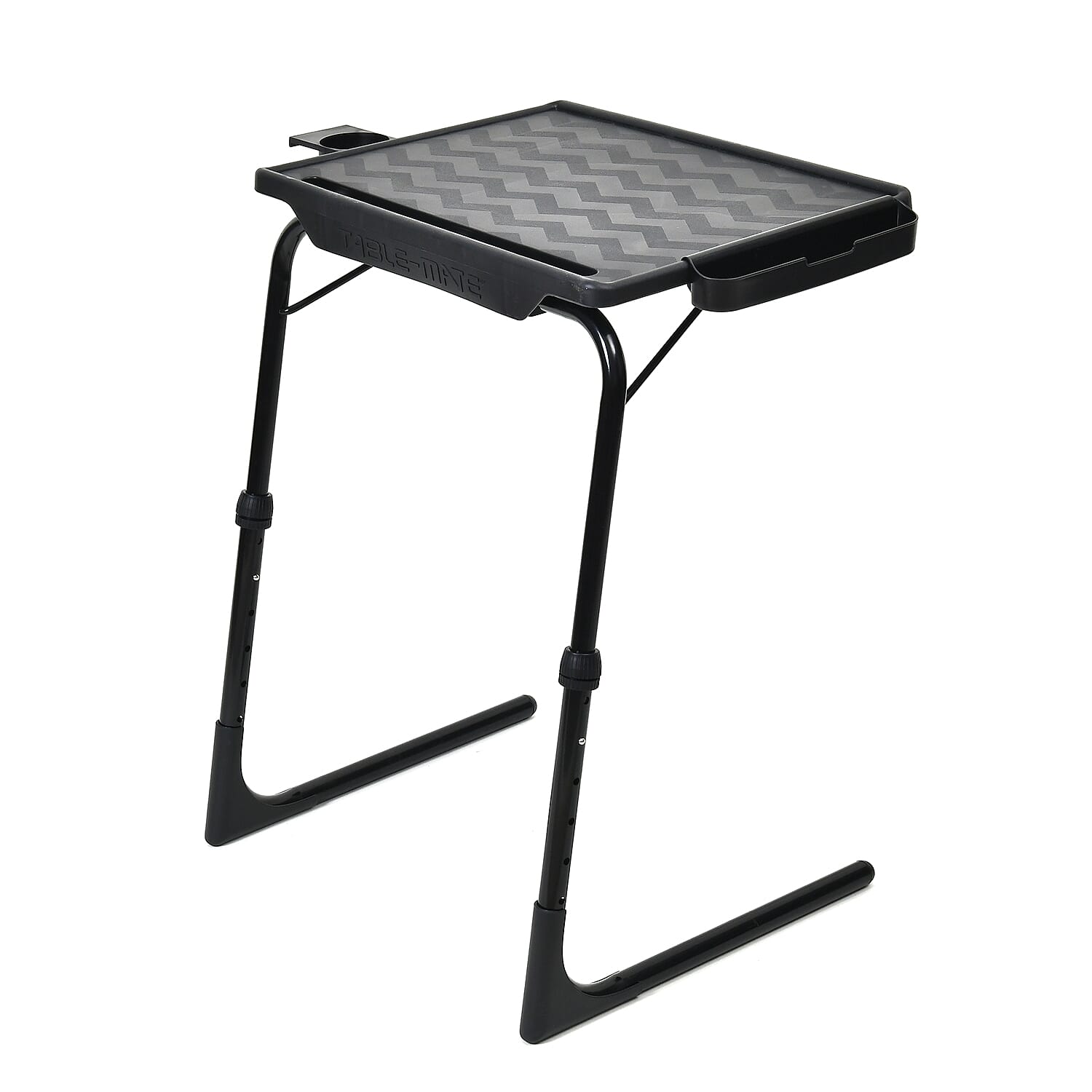 TV Tray and Cup Holder Large Folding Table - Black