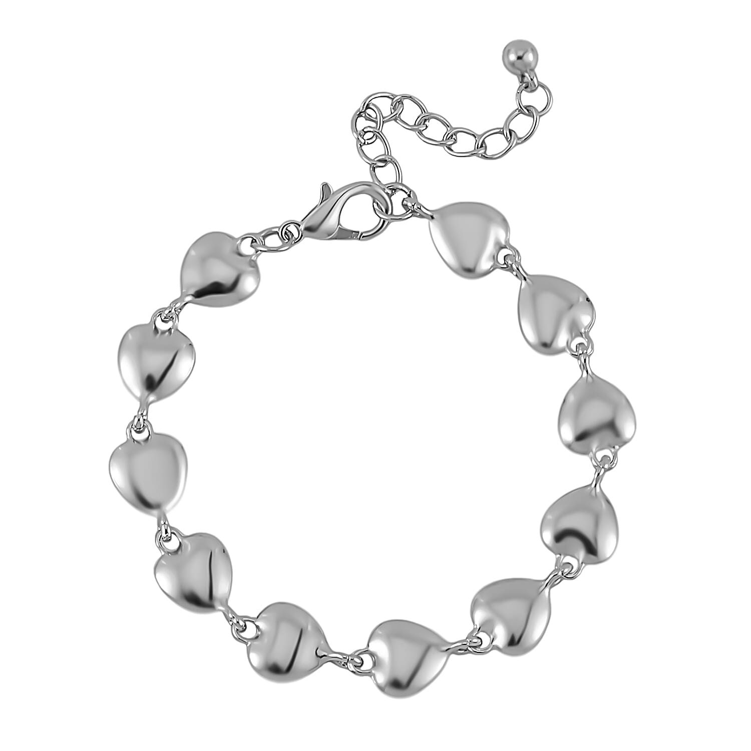 Designer Inspired - Launch Offer - Heart Link Bracelet (Size - 7.5-2 Ext) With Lobster Clasp