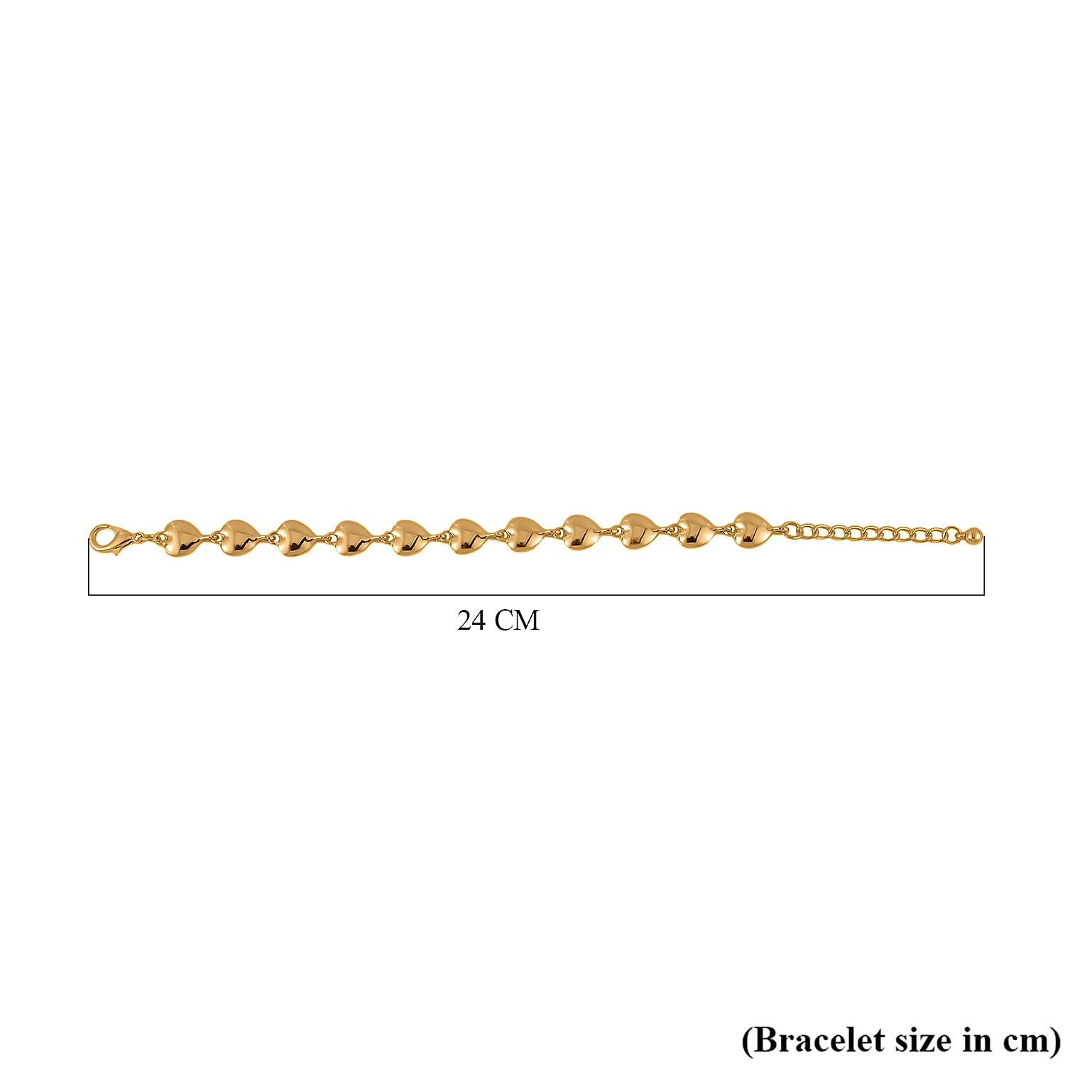 Designer Inspired -  Heart Link Bracelet (Size - 7.5)