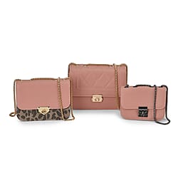 Set Of 3 PU Leather Crossbody Sling Bags