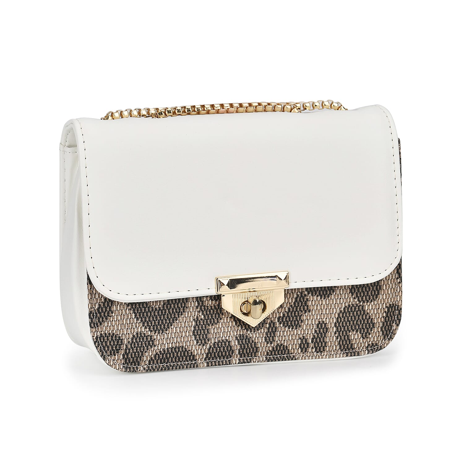 Set of 3 - PU Heart Crossbody Bag - White