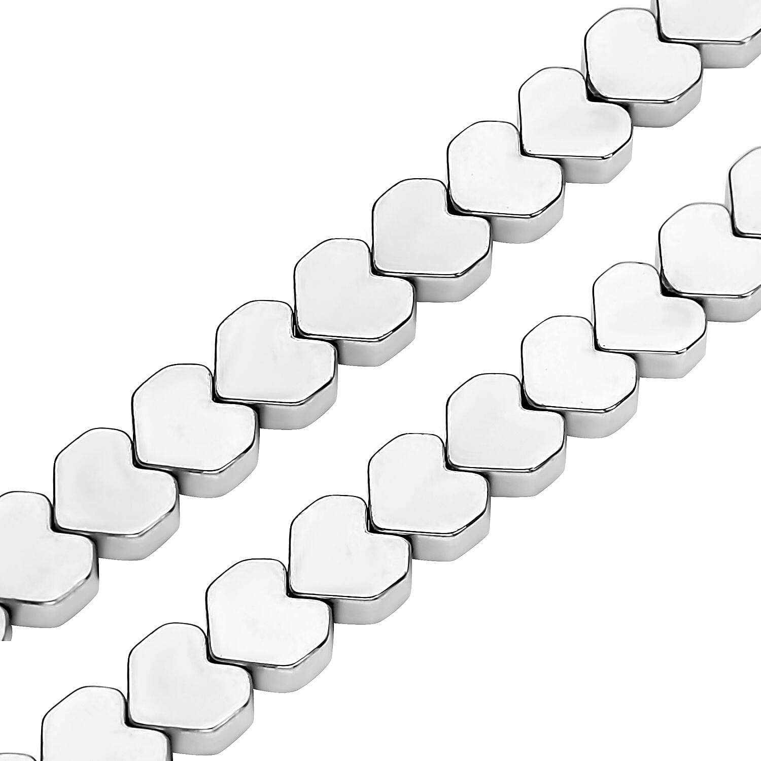 Closeout Deal - Hematite Heart Necklace (Size 20) With T-Bar Clasp