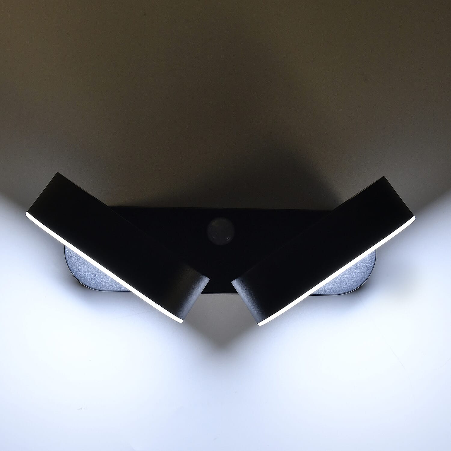 Solar Wall Light-with Motion Sensor (Twin head) with 1200mah Rechargeable Battery - Black