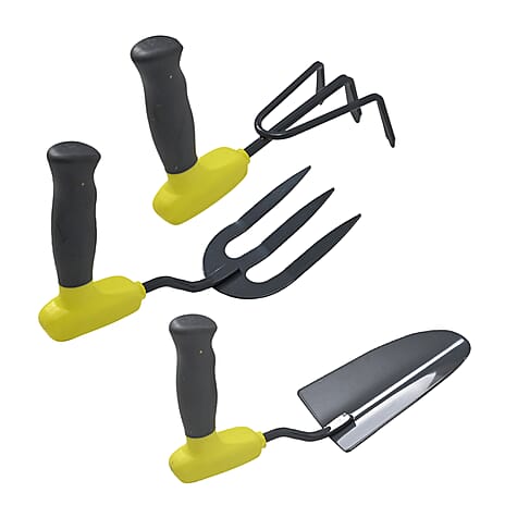 Set of 3 Gardening Tools - Includes a Shovel, Hand Rake, and Cultivator
