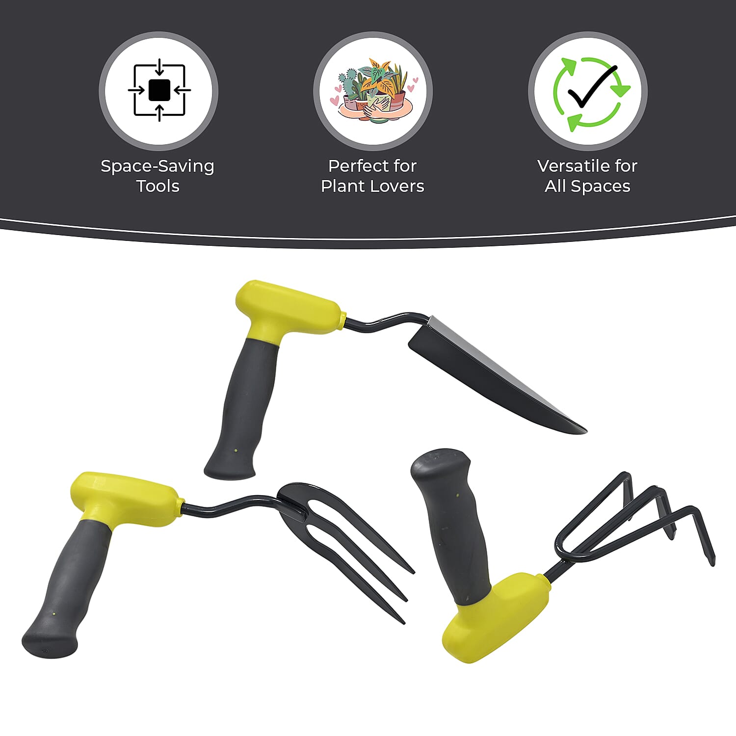 Set of 3 Gardening Tools - Includes a Shovel, Hand Rake, and Cultivator Set of 3 Gardening Tools - Includes a Shovel, Hand Rake, and Cultivator