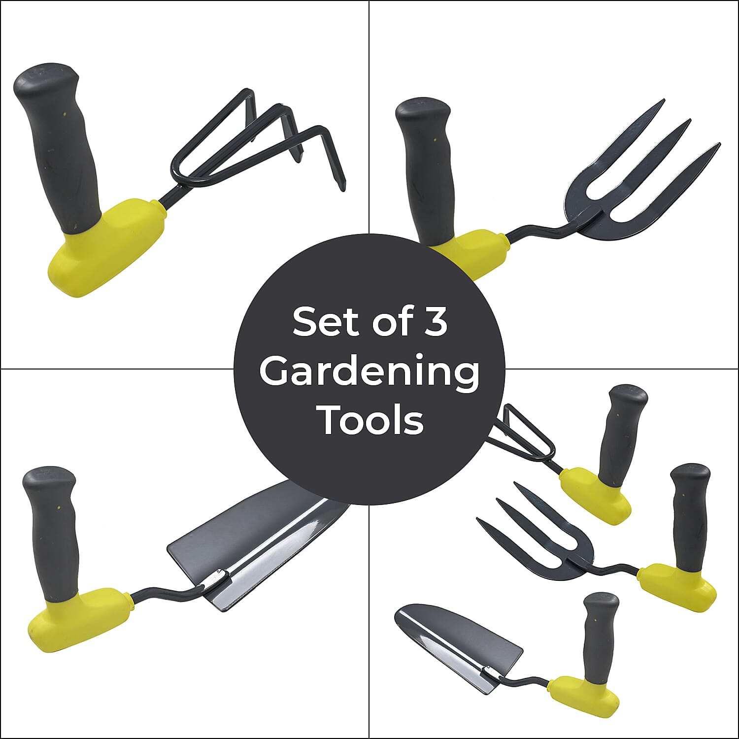 Set of 3 Gardening Tools - Includes a Shovel, Hand Rake, and Cultivator Set of 3 Gardening Tools - Includes a Shovel, Hand Rake, and Cultivator