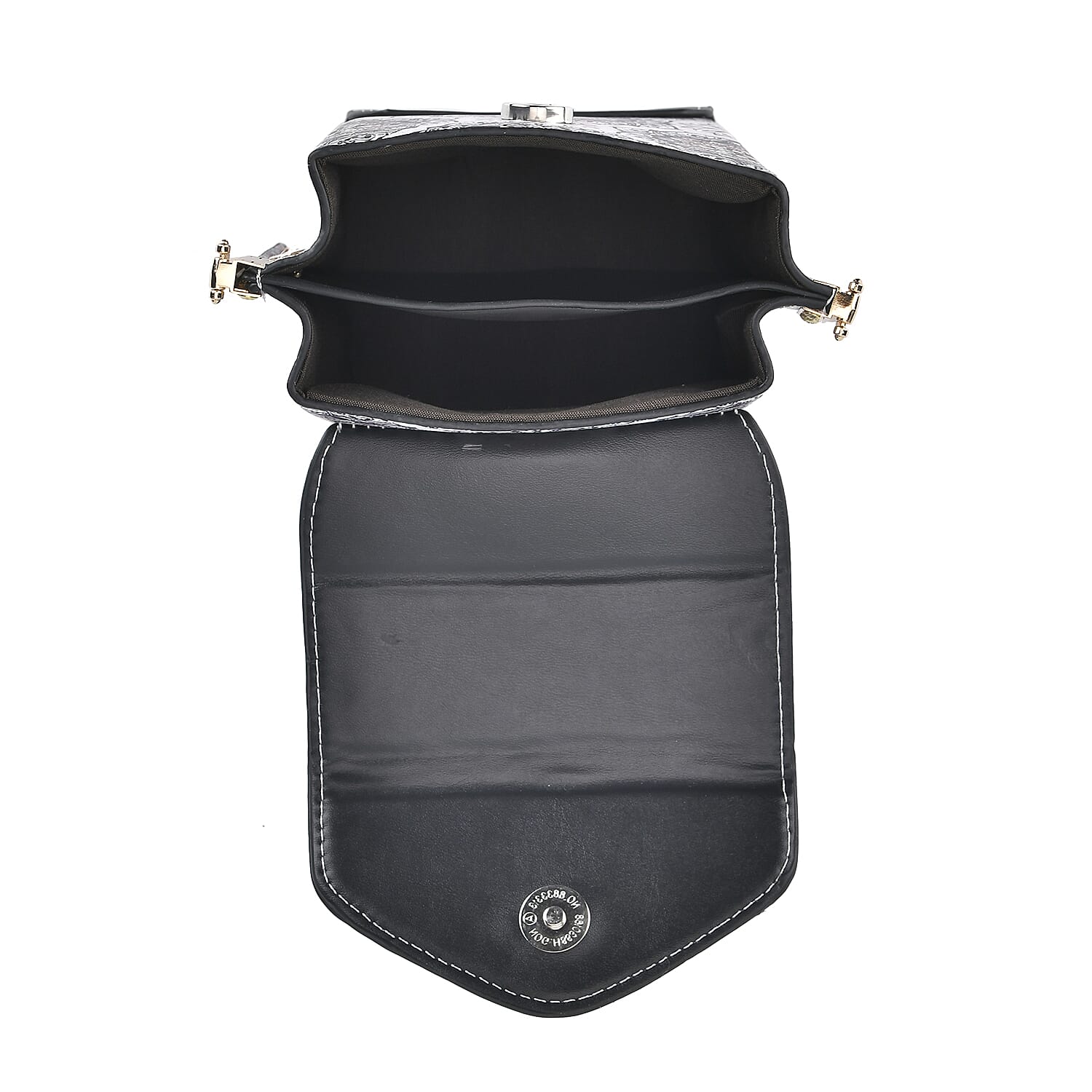 Floral Pattern Minority Style B Embroidered Crossbody Bag - White & Blue