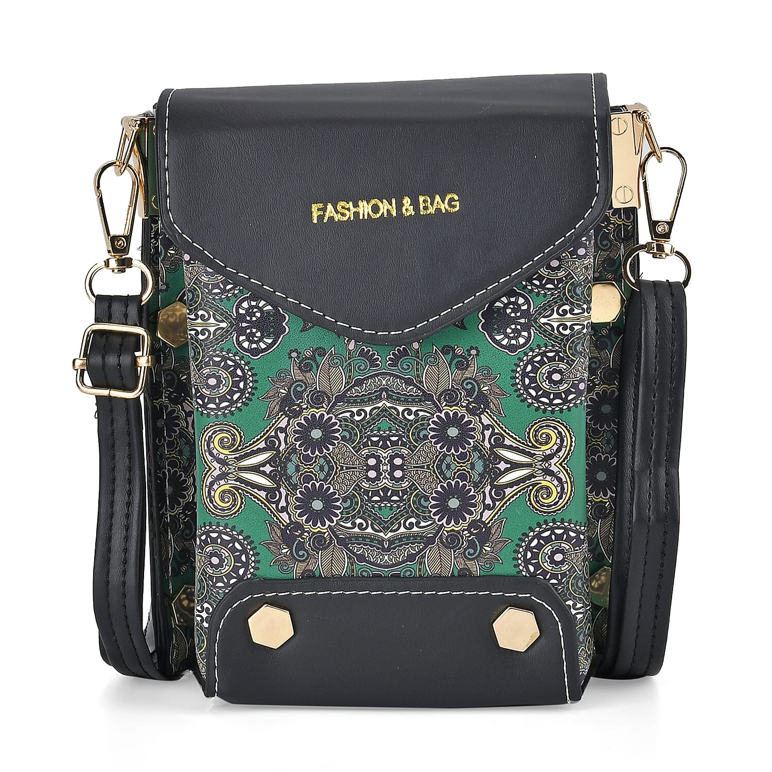 Floral Pattern Minority Style C Embroidered Crossbody Bag - Green