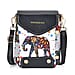 Elephant Pattern Embroidered Crossbody Bag - White
