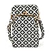 Leatherette Streak Pattern Crossbody Bag with Long Strap (160 cm) - White & Grey