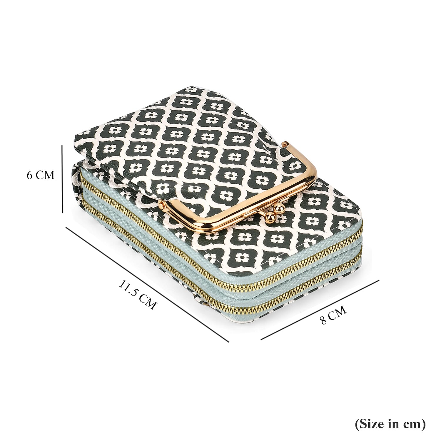 Leatherette Floral Pattern Crossbody Cellphone Bag with Long Strap - Green